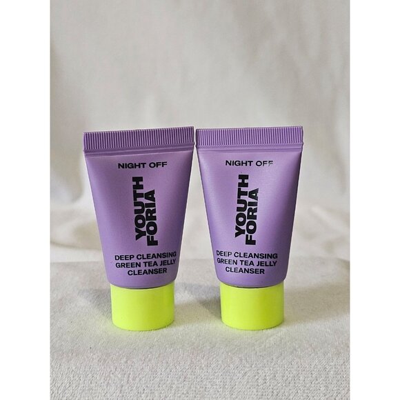 Youthforia Night Off Deep Cleansing Green Tea Jelly Cleanser. x2 travel size - Picture 1 of 1